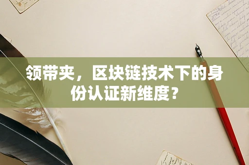 领带夹，区块链技术下的身份认证新维度？