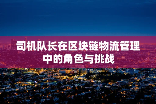 司机队长在区块链物流管理中的角色与挑战