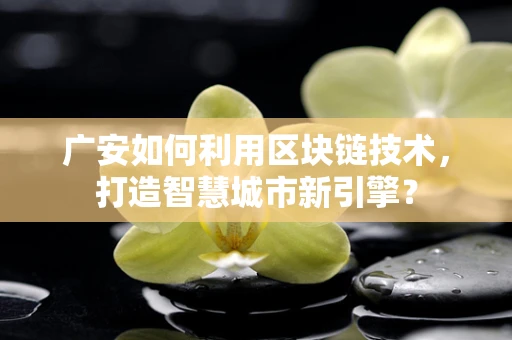 广安如何利用区块链技术，打造智慧城市新引擎？