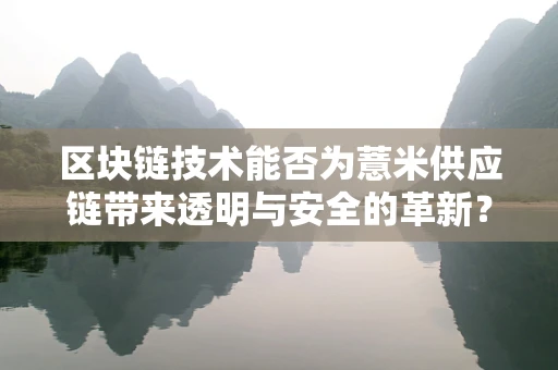 区块链技术能否为薏米供应链带来透明与安全的革新？