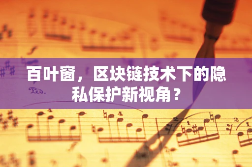 百叶窗，区块链技术下的隐私保护新视角？