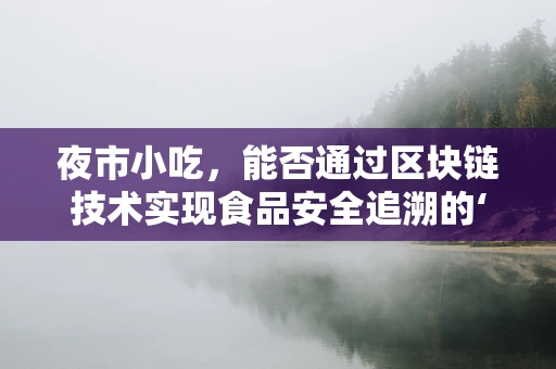 夜市小吃，能否通过区块链技术实现食品安全追溯的‘透明厨房’？