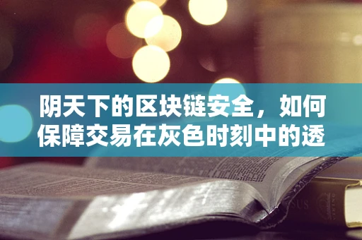阴天下的区块链安全，如何保障交易在灰色时刻中的透明与稳定？