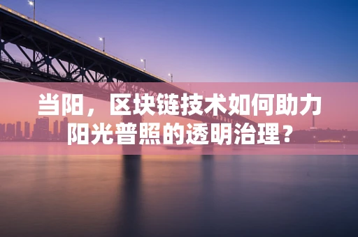 当阳，区块链技术如何助力阳光普照的透明治理？