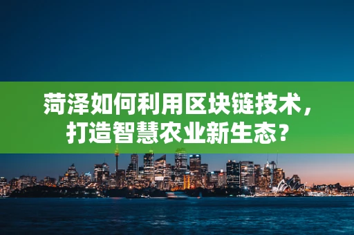 菏泽如何利用区块链技术，打造智慧农业新生态？
