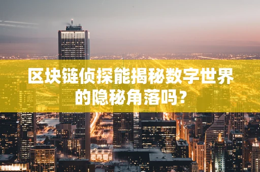 区块链侦探能揭秘数字世界的隐秘角落吗？