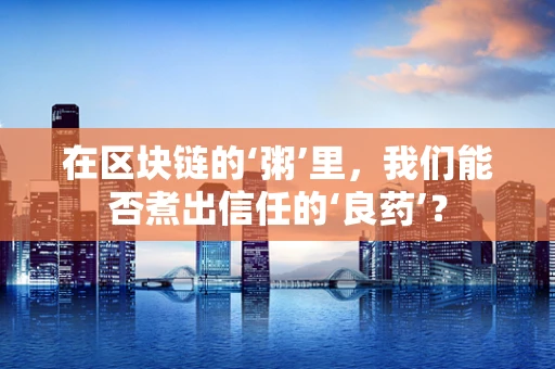 在区块链的‘粥’里，我们能否煮出信任的‘良药’？