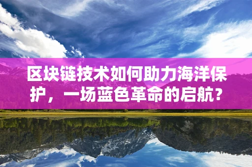 区块链技术如何助力海洋保护，一场蓝色革命的启航？
