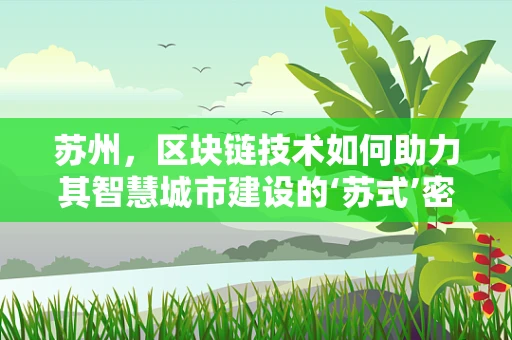 苏州，区块链技术如何助力其智慧城市建设的‘苏式’密码？