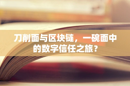 刀削面与区块链，一碗面中的数字信任之旅？