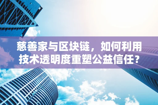 慈善家与区块链，如何利用技术透明度重塑公益信任？