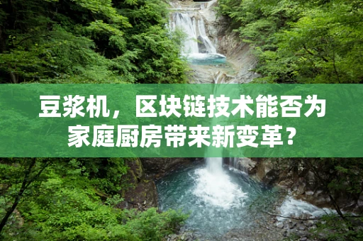 豆浆机，区块链技术能否为家庭厨房带来新变革？