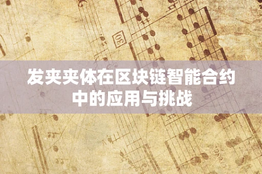 发夹夹体在区块链智能合约中的应用与挑战