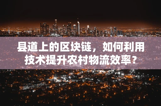 县道上的区块链，如何利用技术提升农村物流效率？