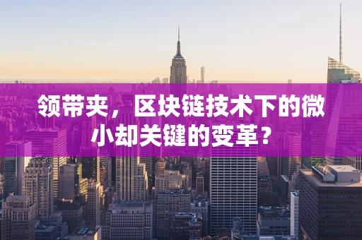 领带夹，区块链技术下的微小却关键的变革？