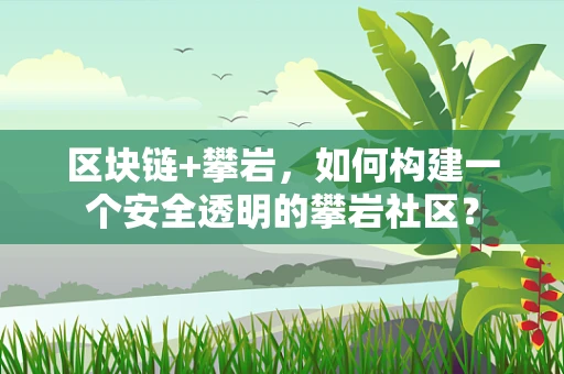 区块链+攀岩，如何构建一个安全透明的攀岩社区？