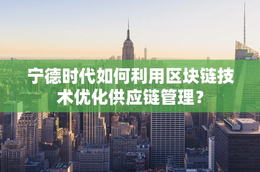 宁德时代如何利用区块链技术优化供应链管理？