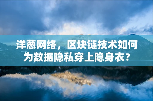 洋葱网络，区块链技术如何为数据隐私穿上隐身衣？