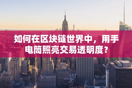 如何在区块链世界中，用手电筒照亮交易透明度？