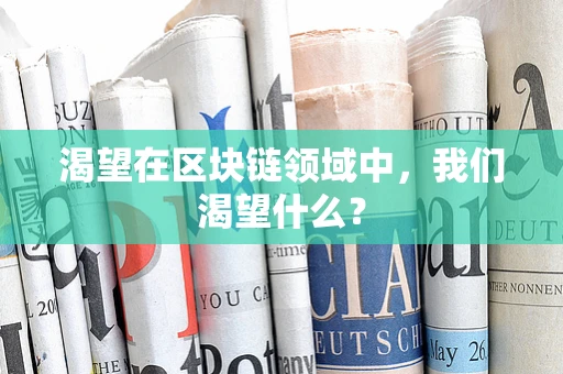 渴望在区块链领域中，我们渴望什么？